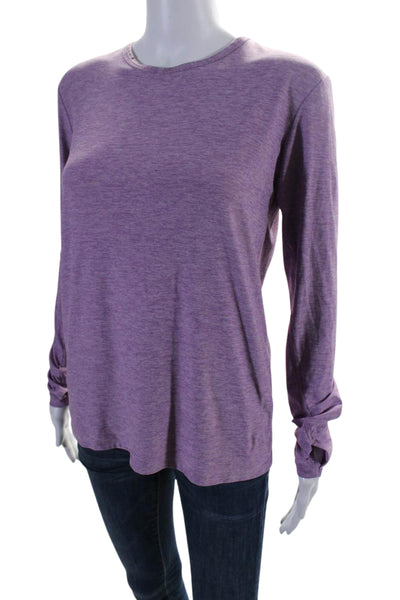 Outdoor Voices Womens Round Neck Long Sleeve Activewear Top Purple Size XS