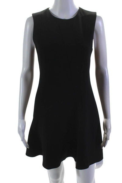 Theory Womens Crepe Sleeveless Asymmetrical Draped A Line Dress Black Size 2