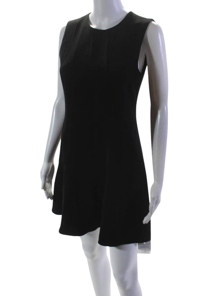 Theory Womens Crepe Sleeveless Asymmetrical Draped A Line Dress Black Size 2