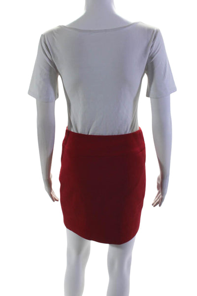 Artelier Nicole Miller Womens Front Zipper Pockets Mini Skirt Red Size 0