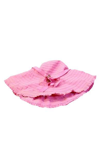 Juicy Couture Womens Metallic Ruffle Trim Charm Sunhat Pink OS