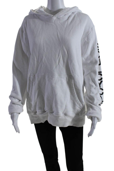 Soul Cycle Women's Hood Long Sleeves Pockets Sweatshirt White Size XL