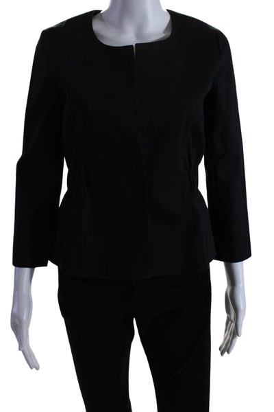 Theory Women's Long Sleeves Cinch One Button Lined Jacket Black Size 2