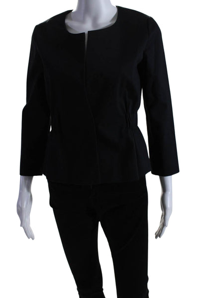 Theory Women's Long Sleeves Cinch One Button Lined Jacket Black Size 2