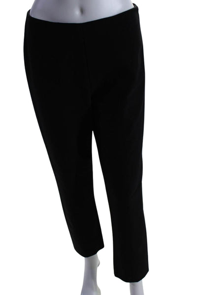 Vince Womens Cotton Side Zipped Flat Front Straight Leg Pants Black Size L