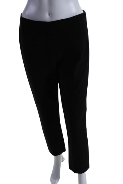 Vince Womens Cotton Side Zipped Flat Front Straight Leg Pants Black Size L