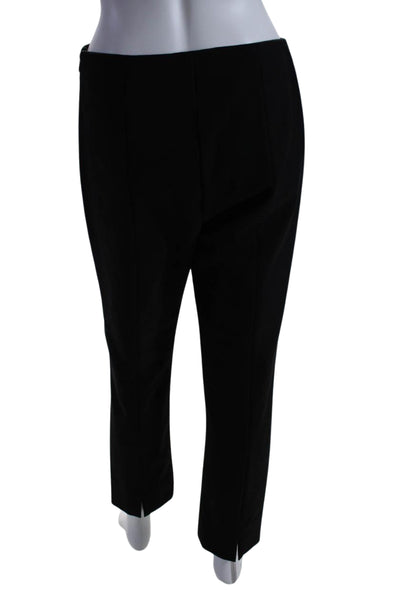 Vince Womens Cotton Side Zipped Flat Front Straight Leg Pants Black Size L