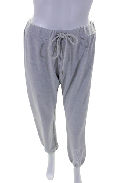 Sundays Womens Cotton Drawstring Graphic Sweatpants Gray Size 1