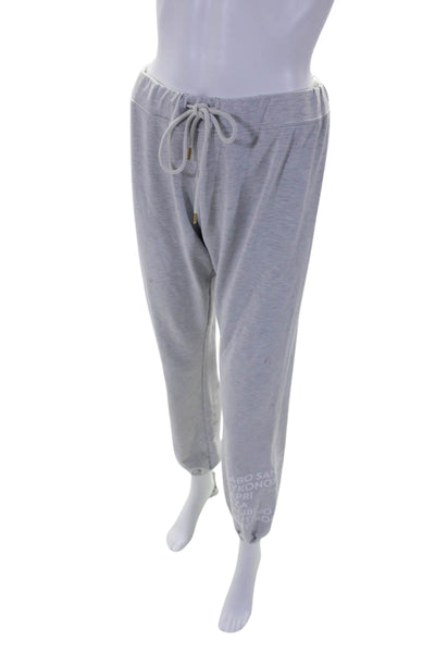 Sundays Womens Cotton Drawstring Graphic Sweatpants Gray Size 1