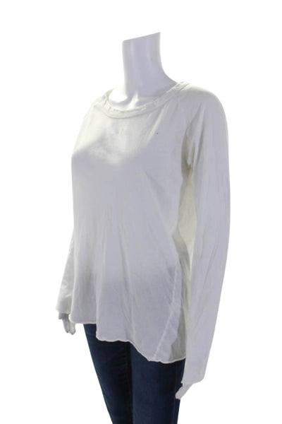 Nili Lotan Women's Round Neck Long Sleeves Basic T-Shirt White Size XS