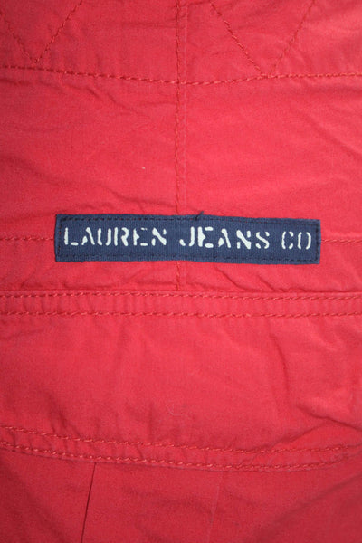 Lauren Jeans Company Womens Cotton High Rise Cargo Pants Trousers Red Size 18