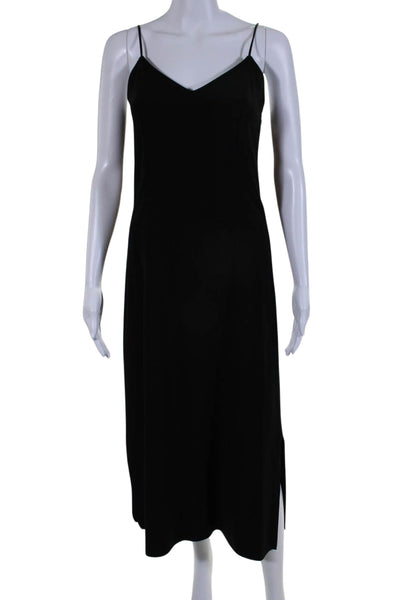 6397 Womens Back Zip Spaghetti Strap V Neck Sheath Dress Black Size Small