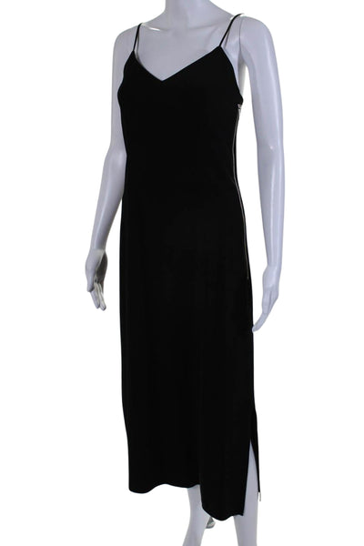 6397 Womens Back Zip Spaghetti Strap V Neck Sheath Dress Black Size Small