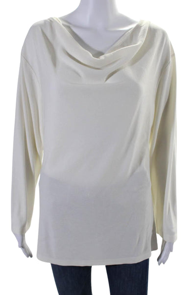 Derek Lam Womens Round Neck Long Sleeve Pullover Blouse Top Cream Size 10