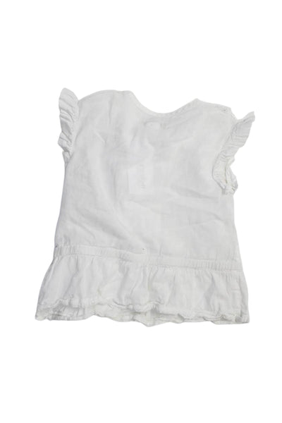 Zadig & Voltaire Girls Pleated Lace Trim Sleeveless Blouse Top White Size 5