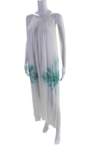 Ave Esarine Womens Spaghetti Strap Tie Dyed Maxi Cover Up Dress White One Size