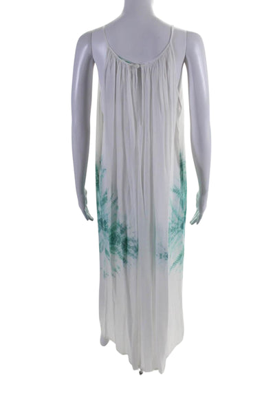 Ave Esarine Womens Spaghetti Strap Tie Dyed Maxi Cover Up Dress White One Size