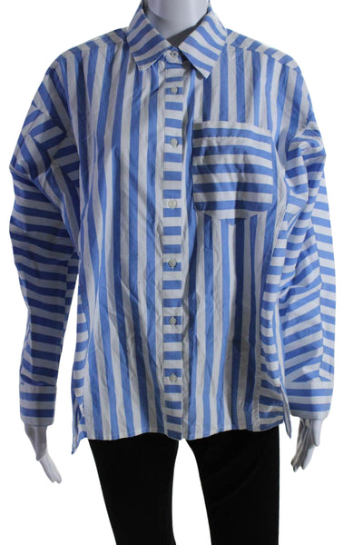 Vineyard Vines Women's Long Sleeves Collared Button Down Shirt Striped Size 8