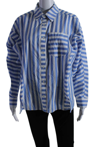 Vineyard Vines Women's Long Sleeves Collared Button Down Shirt Striped Size 8