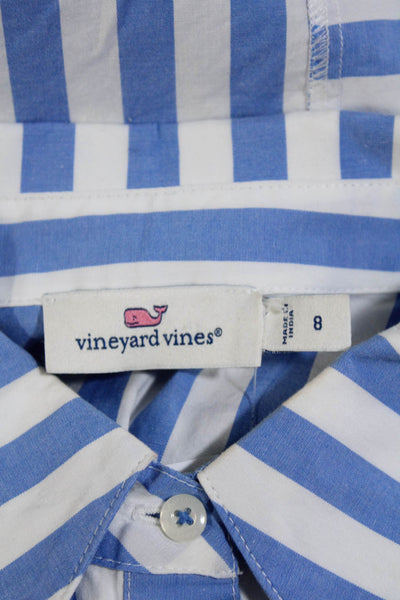 Vineyard Vines Women's Long Sleeves Collared Button Down Shirt Striped Size 8