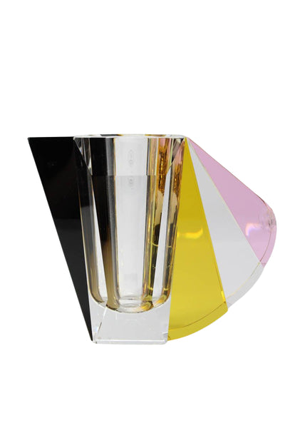 Reflections Grand Manhattan Hand Cut Crystal Vase Multicolor