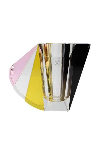 Reflections Grand Manhattan Hand Cut Crystal Vase Multicolor