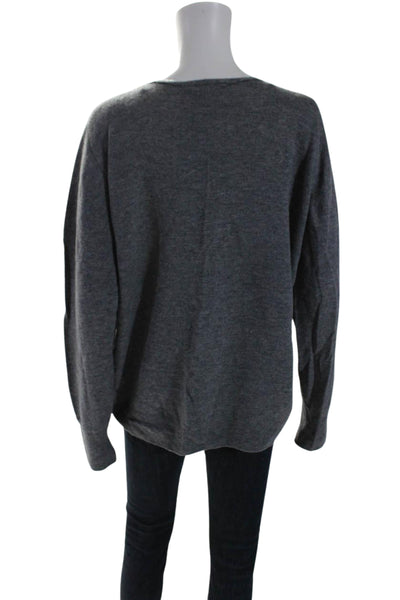 Zara Women's V-Neck Long Sleeves Pullover Sweater Gray Size XL