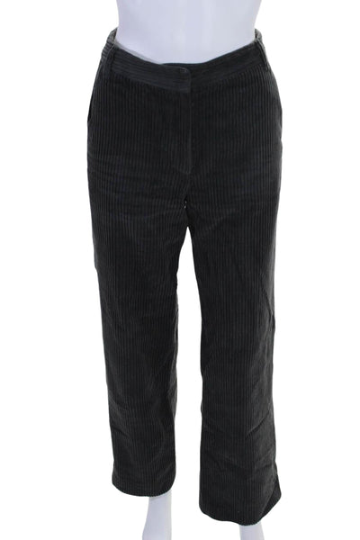 Le17Septembre Womens Cotton Corduroy Hook & Eye Straight Pants Black Size EUR36