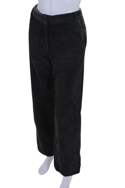 Le17Septembre Womens Cotton Corduroy Hook & Eye Straight Pants Black Size EUR36