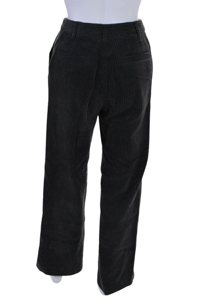 Le17Septembre Womens Cotton Corduroy Hook & Eye Straight Pants Black Size EUR36