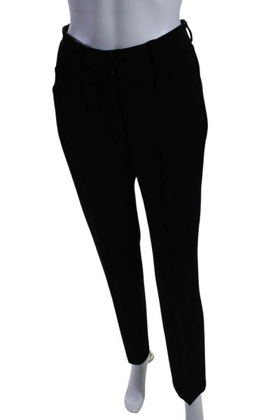 Donna Karan New York Women's Hook Closure Flat Front Dress Pants Black Size 6