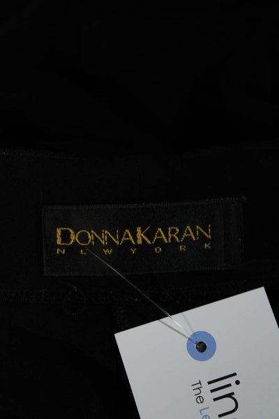 Donna Karan New York Women's Hook Closure Flat Front Dress Pants Black Size 6