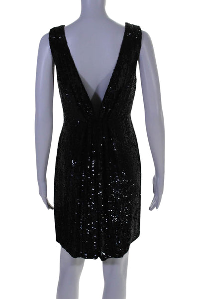 Joseph Womens Silk Sequined V Neck Sleeveless A Line Dress Black Size EUR 36