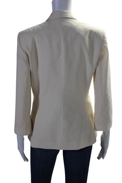 The Row Womens Wool Single Breasted Silk Lined Blazer Beige Size 8