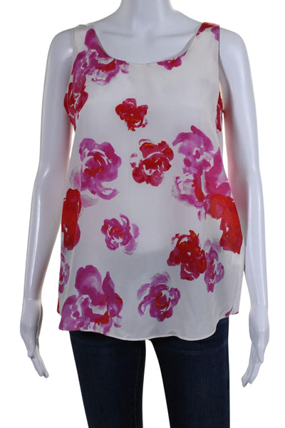 Amanda Uprichard Women's Scoop Neck Sleeveless Silk Floral Blouse Size S