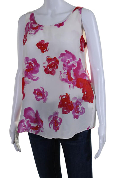 Amanda Uprichard Women's Scoop Neck Sleeveless Silk Floral Blouse Size S