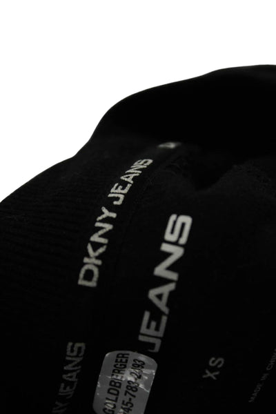 DKNY Jeans Women's Long Sleeves Embellish Pullover Sweatshirt Black Size XS