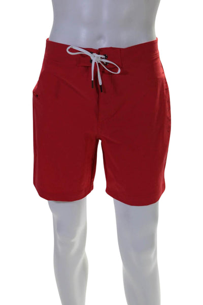 Vineyard Vines Mens Drawstring Lace-Up Tied Athletic Shorts Red Size EUR30