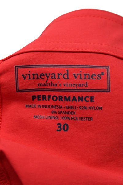 Vineyard Vines Mens Drawstring Lace-Up Tied Athletic Shorts Red Size EUR30