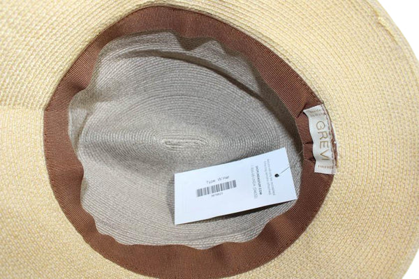 Grevi Womens Striped Trim Pull On Panama Hat Multi Colored Size Medium