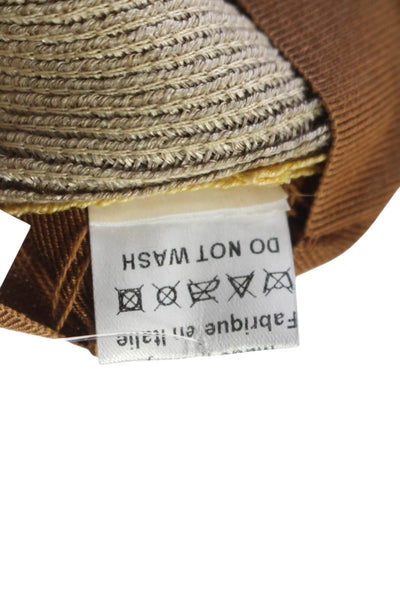 Grevi Womens Striped Trim Pull On Panama Hat Multi Colored Size Medium