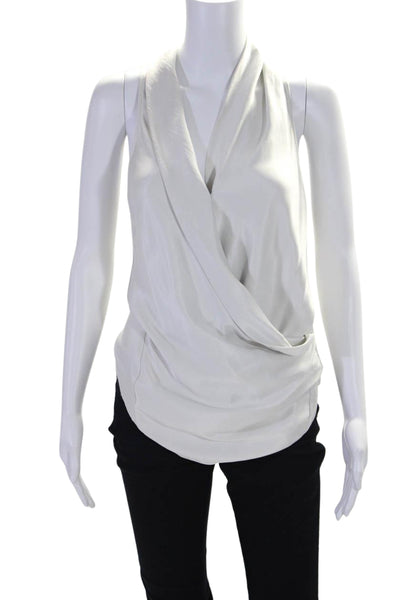 Helmut Lang For Intermix Womens Satin V-Neck Sleeveless Blouse White Size PP