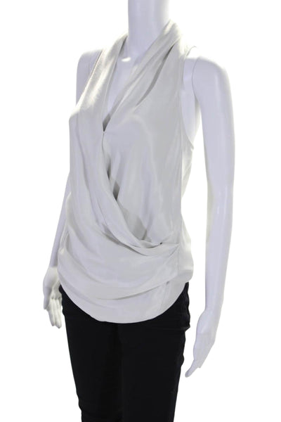 Helmut Lang For Intermix Womens Satin V-Neck Sleeveless Blouse White Size PP