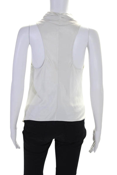 Helmut Lang For Intermix Womens Satin V-Neck Sleeveless Blouse White Size PP