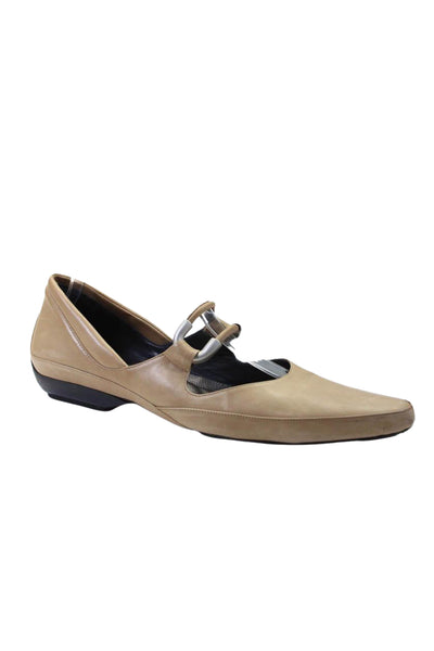 Renato Angi Women's Pointed Toe Embellish Slip-On Workwear Shoes Beige Size 8.5