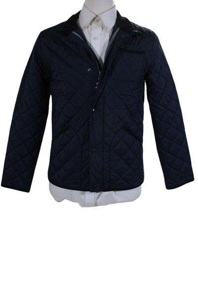 Crewcuts Mens Quilted Texture Full Zipper Jacket Navy Blue Size Extra Large