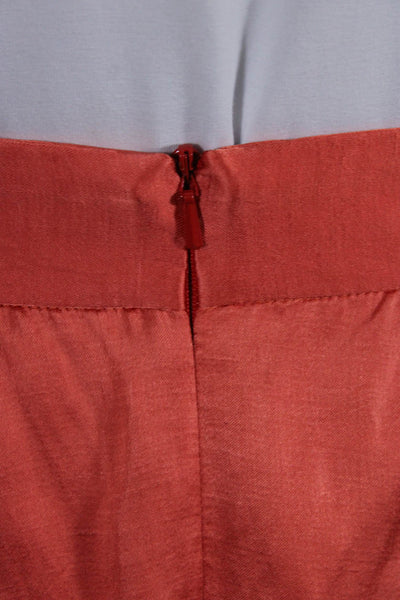 Sassa Bjorg Womens Unlined Zip Up Flared Knee Length Skirt Orange Size 36