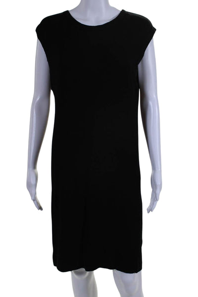 Enza Costa Wmens Stretch Rib Sleeveless Pullover Knee Length Dress Black Size M