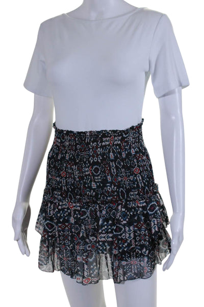 Isabel Marant Etoile Womens Silk Aztec Print Skirt Blue Size 36
