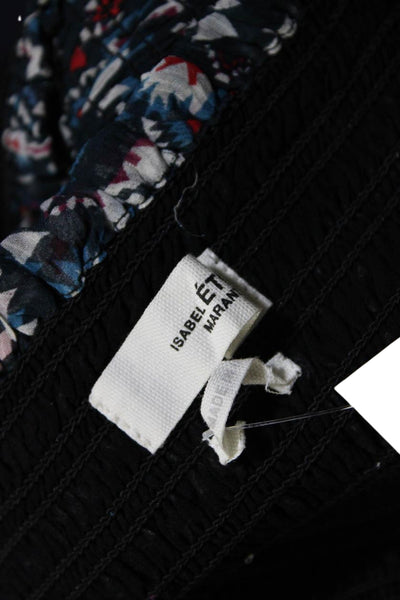 Isabel Marant Etoile Womens Silk Aztec Print Skirt Blue Size 36